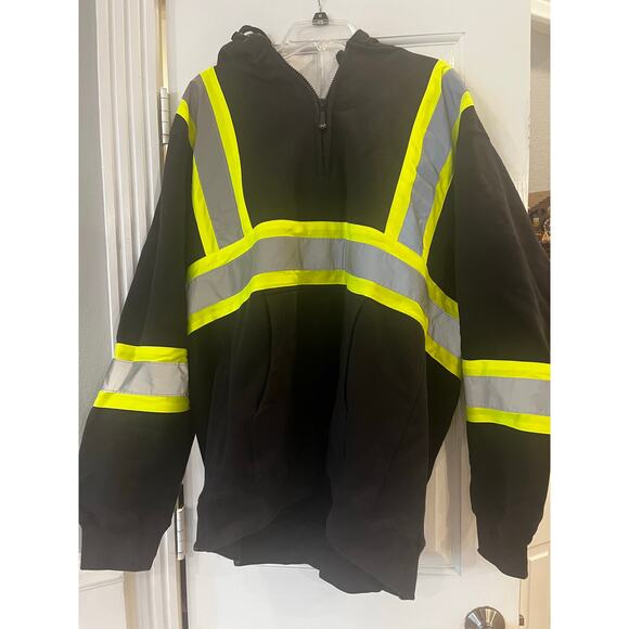 Aramark Reflective Pullover Sweatshirt Hoodie Jacket Men 2XL Utility Workwear - Picture 9 of 12